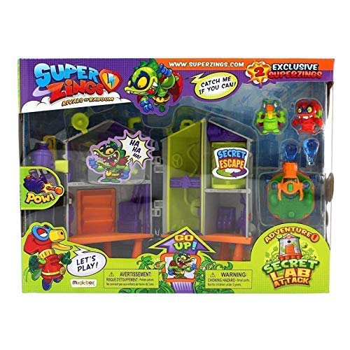 SuperZings - Secret Lab Adventure 1 (PSZSP114IN01) con 2 Exclusivas Figuras y 1 Disparador