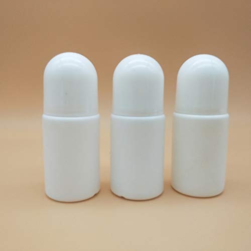 SUPVOX 10 Piezas Botellas de Bolas Rodillo Botellas Vacías Recargable para Aceite Esencial Perfume 50 ml (blanco)