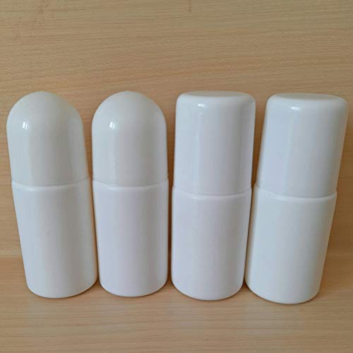 SUPVOX 10 Piezas Botellas de Bolas Rodillo Botellas Vacías Recargable para Aceite Esencial Perfume 50 ml (blanco)