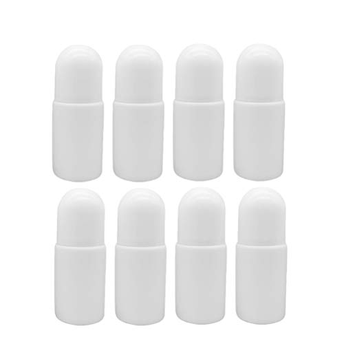 SUPVOX 10 Piezas Botellas de Bolas Rodillo Botellas Vacías Recargable para Aceite Esencial Perfume 50 ml (blanco)