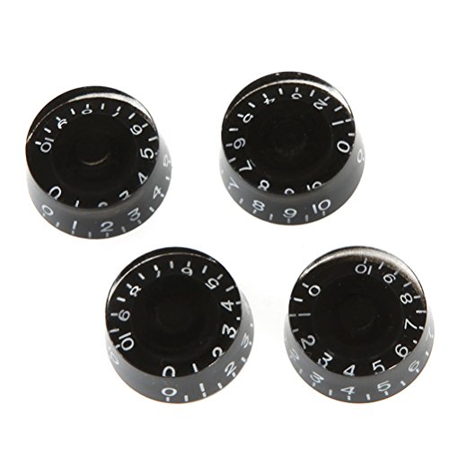 SUPVOX 4 piezas de control de velocidad Perillas de tono de volumen Piezas para Gibson Les Paul Guitarra eléctrica de reemplazo (Negro)