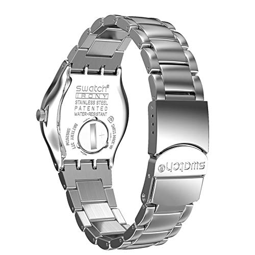 Swatch Reloj Analógico para Mujer de Cuarzo con Correa en Acero Inoxidable YLS468G