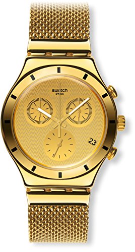 Swatch Reloj Cronógrafo para Unisex de Cuarzo con Correa en Acero Inoxidable YCG410GB