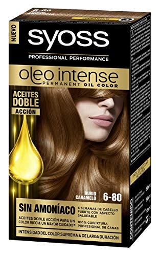 SYOSS - Oleo Intense Coloración Permanente Sin Amoníaco - Tono 6.80 Rubio Caramelo - 2 uds