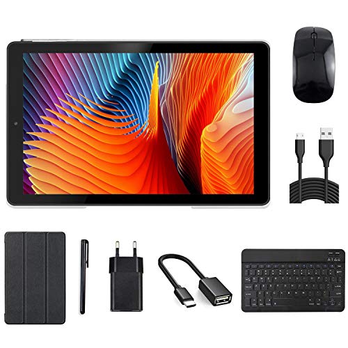 Tablet 10 Pulgadas YOTOPT, 4GB de RAM y 64 GB de Memoria, Android 9.0 Dobles SIM y TF, GPS WiFi Soporte (Negro