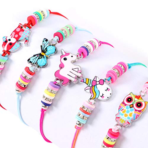 Tacobear 12 Piezas Pulsera Amistad Pulsera Niña Pulsera Unicornio Pulseras de Cuerda Trenzada Brazalete Joyería Niña Regalo de Cumpleaños de Fiesta (Estilo de Mezcla de Animales)