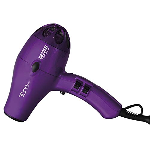 Tahe Secador de Pelo Profesional 2000W con 5 Temperaturas, Filtro de Aire y Protección Térmica con 2 Boquillas + Difusor, Color Lila