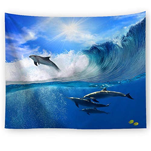 Tapiz de pared para colgar con diseño de estilo hippie para el dormitorio delfines de agua bajaFotografiar tela de fondo Decoración del dormitorio remodelación tapiz diseño de sofá Pintura colgante