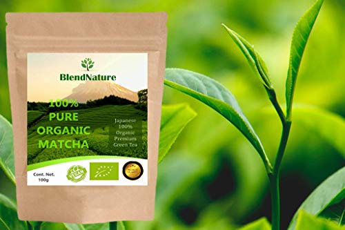 Té Verde Matcha Orgánico Japonés 100gram. Premium Bio - Grado Ceremonial – Ecológico - Deluxe Calidad Extraordinaria de Procedencia Uji – Exquisito – Vegano – Excelente Aroma y Color Intenso.