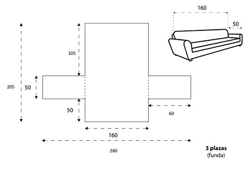 Textilhome - Funda Cubre Sofá Malu, 3 Plazas, Protector para Sofás Acolchado Reversible. Color Marrón C/2
