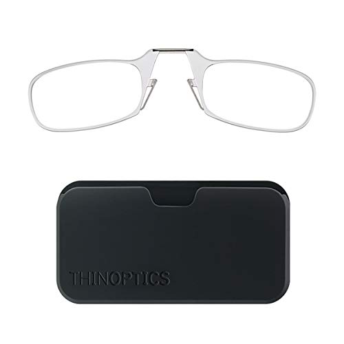 ThinOptics Las gafas de lectura con la funda universal, Graduación de 2,00 dioptrías, Montura transparente