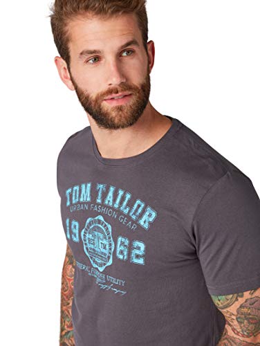 Tom Tailor Casual 1008637 Camiseta, Gris (Tarmac Grey 10899), X-Large para Hombre