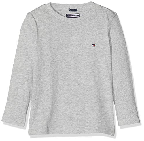 Tommy Hilfiger Boys Basic Cn Knit L/s Camiseta, Gris (Grey Heather 004), 164 (Talla del fabricante: 14) para Niños