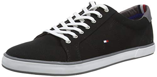 Tommy Hilfiger H2285arlow 1d, Zapatilla de Deporte Baja del Cuello para Hombre, Negro (Nero), 44 EU