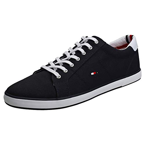 Tommy Hilfiger Men's H2285 Arlow 1D Canvas Lace Up Trainer Midnight Navy-Midnight-11 Size 11