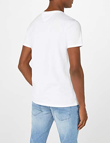 Tommy Hilfiger Regular C Camiseta con Cuello Redondo, Blanco (Classic White), XXL para Hombre