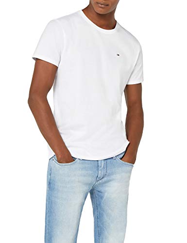 Tommy Hilfiger Regular C Camiseta con Cuello Redondo, Blanco (Classic White), XXL para Hombre