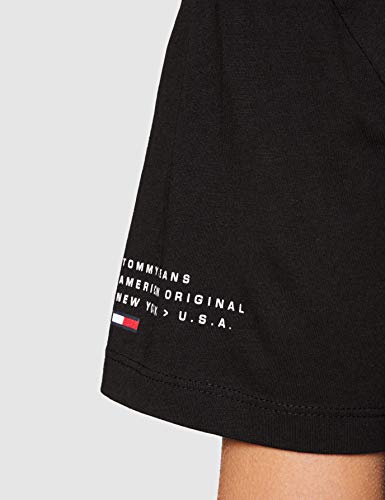 Tommy Hilfiger Tjw Sleeve Detail Logo tee Camiseta, Negro (Black Bds), 34 (Talla del Fabricante: X-Small) para Mujer