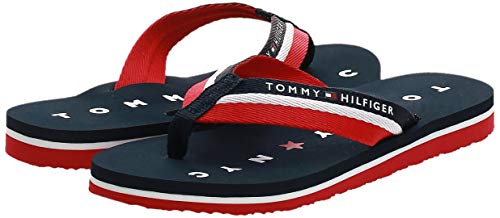 Tommy Hilfiger Tommy Loves NY Beach Sandal, Chanclas para Mujer, Azul (Midnight 403), 41 EU