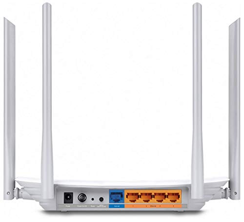 TP-Link Archer C50 - Router inalámbrico de doble banda, 1200 Mbps, 2.4 GHz a 300 Mbps y 5 GHz a 867 Mbps, 4 antenas externas de doble banda, Fast Ethernet, puerto de 100 Mbps, blanco