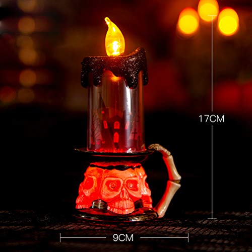 Treer 4 Velas LED Sin Fuego, Luz De La Vela del LED Luces Sin Llamas para Halloween Decoración del Hogar Calabaza Bruja Araña Ambiente de Terror