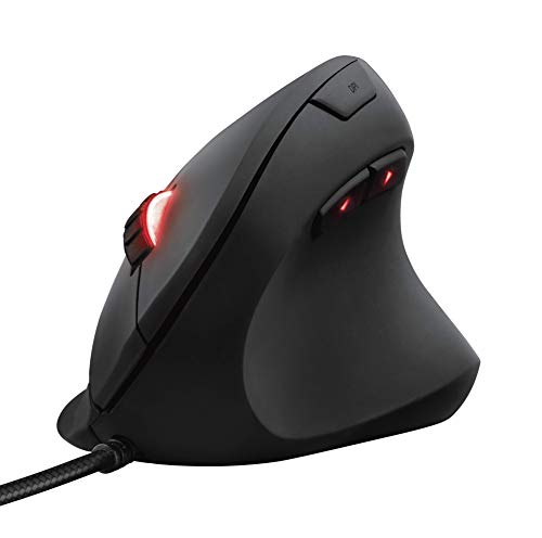 Trust Gaming GXT 144 Rexx - Ratón Vertical RGB para Gaming, Color Negro