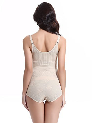 Tuopuda Body Faja Reductora Mujer Abdomen con Gancho,cómodo y Ligero Corsé Faja para presumir de Buena Figura sin Costuras (M (Waist 20.3-21.8 Inch), 1 Beige + 1 Negro)