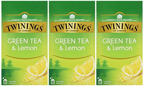 Twinings Of London Té Green Tea & Lemon - 3 Paquete de 25 Bolsitas