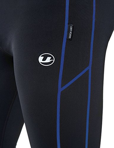 Ultrasport Compression Effect and Quick-Dry-Function Thermodynamic Pantalones Largos termodinámicos, Hombre, Negro/Victoria Azul, M