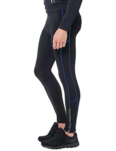 Ultrasport Compression Effect and Quick-Dry-Function Thermodynamic Pantalones Largos termodinámicos, Hombre, Negro/Victoria Azul, M