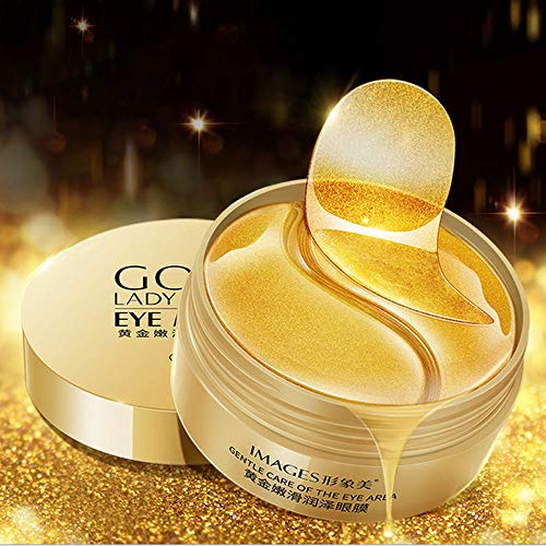 Under Eye Patches, 24K Gold Under Eye Bags Treatment Masks, Under Eye Mask Reduces Dark Circles, Eye Mask for Puffy Eyes, Eye Gel Patches Anti-Aging (60PCS)