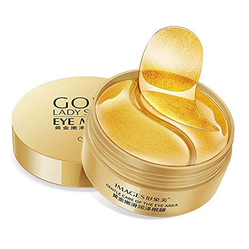 Under Eye Patches, 24K Gold Under Eye Bags Treatment Masks, Under Eye Mask Reduces Dark Circles, Eye Mask for Puffy Eyes, Eye Gel Patches Anti-Aging (60PCS)