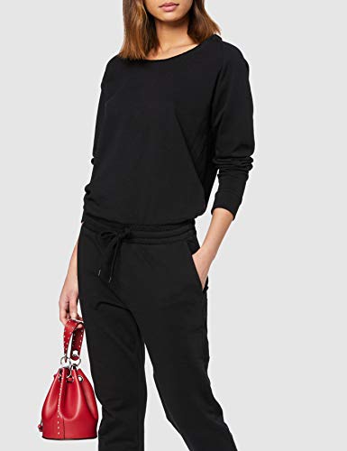 Urban Classics Ladies Long Sleeve Terry Jumpsuit Mono Largo, Negro (Black 00007), M para Mujer