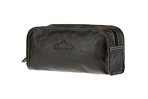 'Utility Bag Mainau | auténtica Piel de Búfalo | Multiusos Funda Marrón Negro | by Alpen Piel Negro ébano 22 cm x 10 cm x 6 cm