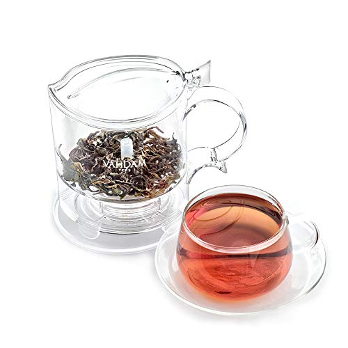 VAHDAM, infusor de te Imperial, 16 oz, Tetera de dispensación Inferior | 100% Seguro - Aprobado por LA FDA - TRITAN SIN BPA | Drain-Tap Technology | Mejor Tetera con infusores para té Suelto