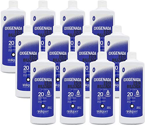 Valquer Profesional Oxigenada 20 Vol (6%). Agua oxigenada para tintes. Coloración capilar permanente - 12 unidades x 1 litro