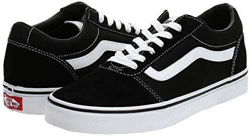 Vans Ward Canvas, Zapatillas Hombre, Negro ((Suede/Canvas) Black/White C4R), 45 EU