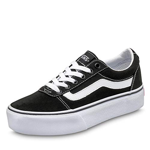 Vans Ward Platform Canvas Zapatillas Mujer, Negro (Canvas) Black/White 187), 38 EU (5 UK)