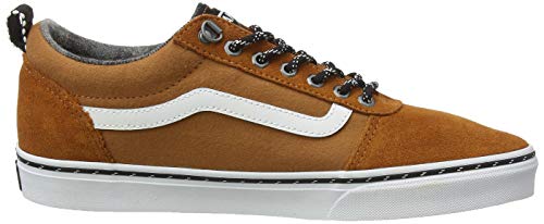 Vans Ward Suede/Canvas, Zapatillas para Hombre, Jengibre esmaltado al Aire Libre Negro, 42.5 EU