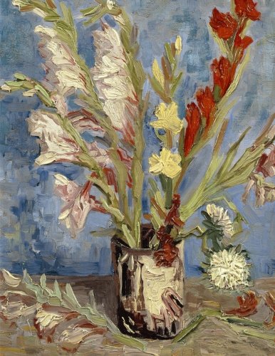 Vase with Chinese asters and gladioli, Vincent van Gogh. Ruled journal: 150 lined / ruled pages, 8,5x11 inch (21.59 x 27.94 cm) Laminated