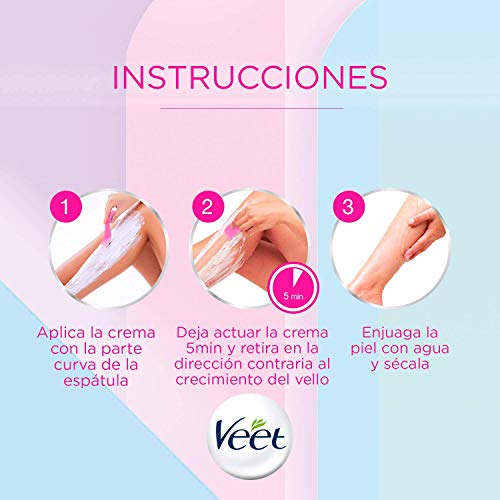 Veet Crema Depilatoria Corporal para usar bajo la ducha para Mujer, Piel Normal, 150 ml