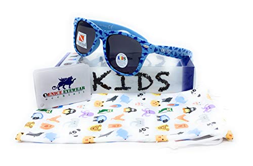 VENICE EYEWEAR OCCHIALI Gafas de sol Polarizadas para niño o niña - protección 100% UV400 - Disponible en varios colores (Azul dinosaurios)