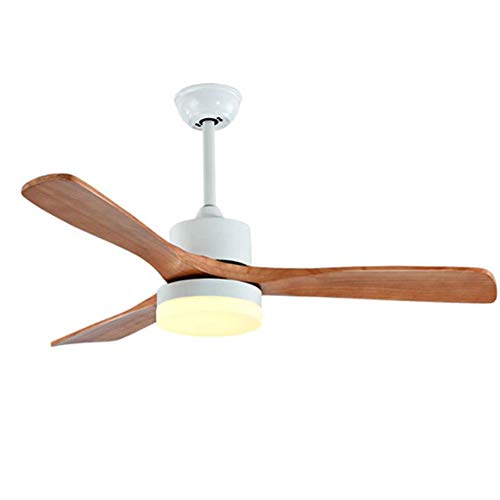 Ventilador De Techo Iluminado Moderno Europeo con Hoja De Ventilador De Madera De Sicomoro De Color Y 3 Luces Led De Bajo Consumo De ConversióN De Color 24w, LáMpara De ArañA De La Sala De Esta