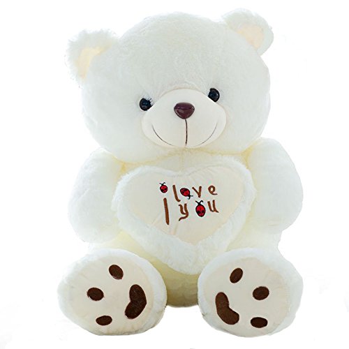 Vercart pulgadas blanco I Love You oso de peluche 70Ccm Animales de peluche de peluche sweatheart juguete muñeca