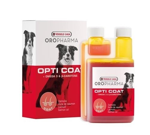 Versele-Laga Oropharma Opti Coat 250 ml-pienso complementario para perros con omega 3, beta-caroteno y aceite de salmón