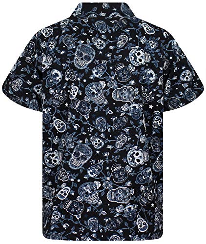 V.H.O. Funky Camisa Hawaiana, Skull, Grey, M