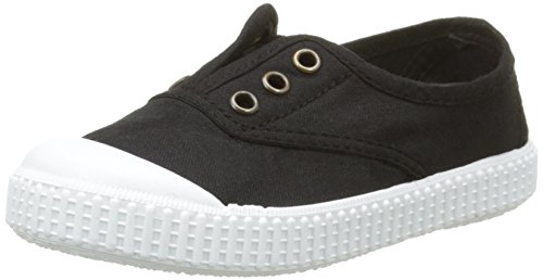 Victoria Inglesa Lona Tintada Punt. - Zapatillas Unisex Niños, Negro (Noir (10 Negro)), 27 EU