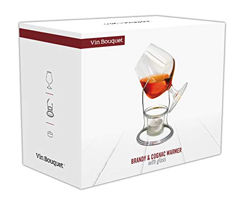 Vin Bouquet FIA 269 - Calentador de brandy y coñac con Soporte de Acero Inoxidable,Regalo Ideal para los amantes del Licor