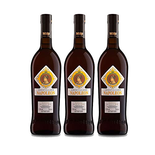 Vino Amontillado Napoleon de 75 cl - D.O. Jerez - Bodegas Hidalgo La Gitana (Pack de 3 botellas)