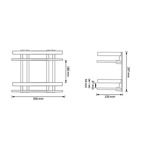 WANBAO Estantes de Vidrio para baño de 2 Niveles, Carrito de Ducha, Canasta de baño, Estante de Almacenamiento, Estante de Aluminio montado en la paredZwj-0986